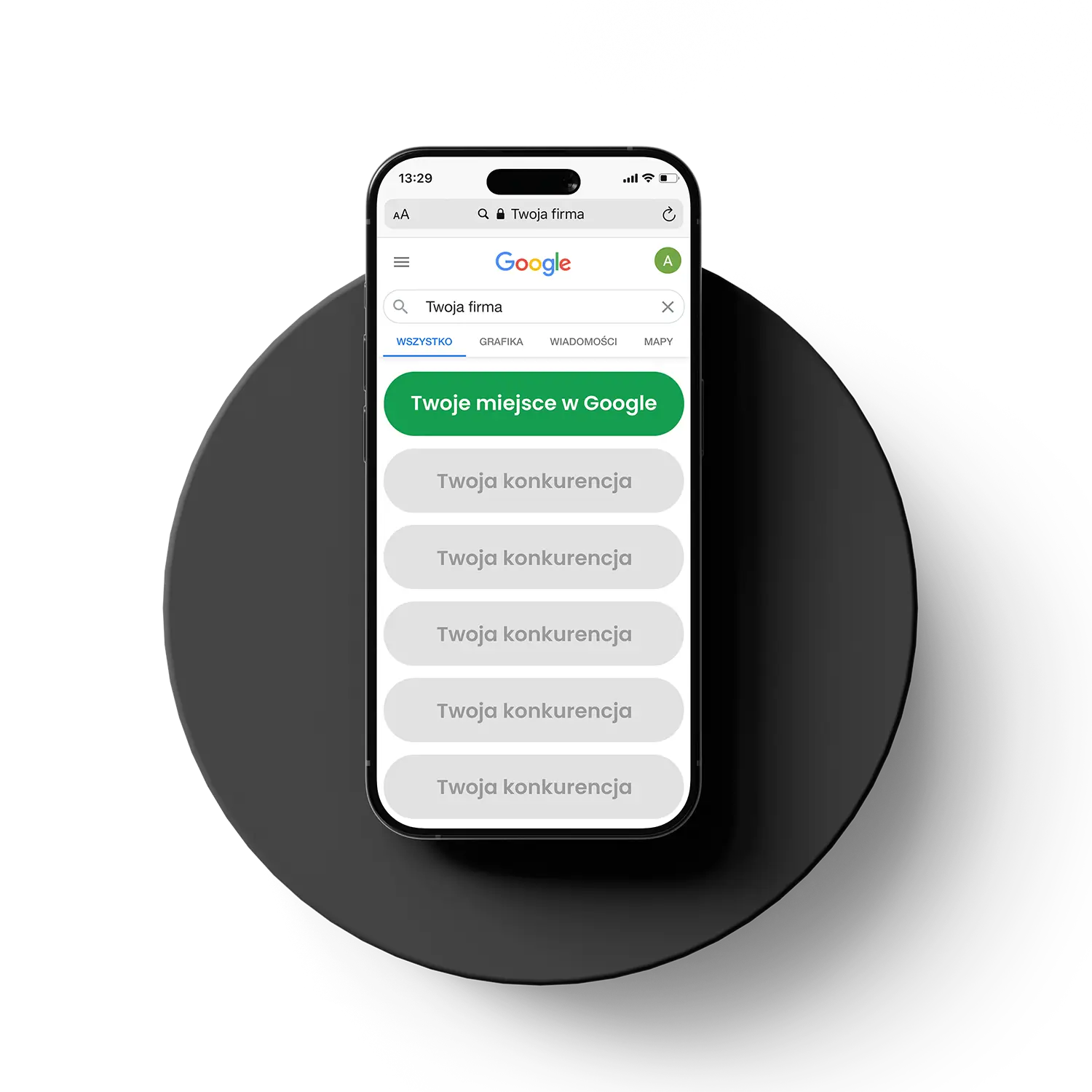 Wysokie wyniki w wyszukiwarce Google